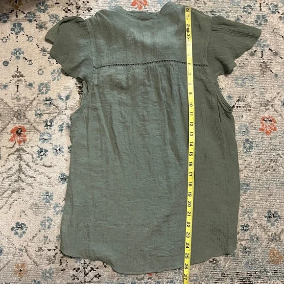 OLM Sage Green Flutter Sleeve Blouse - Picture 11 of 13